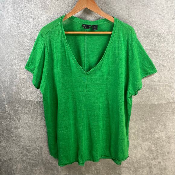 Tahari 100% Linen Tee Womens 1X Plus Size Lightweight Gauzy Beachy - Picture 2 of 12